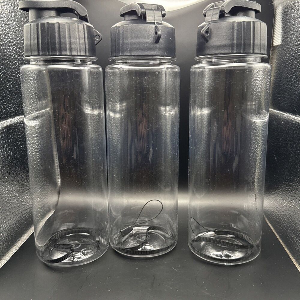 Clear basic plastic water bottles multiuse sports teams activities Bundle of 11